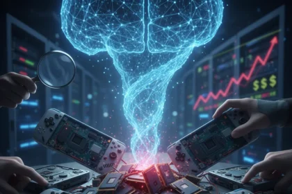 Handheld gaming PCs face memory crisis as AI boom starves supply — AI-generated illustration