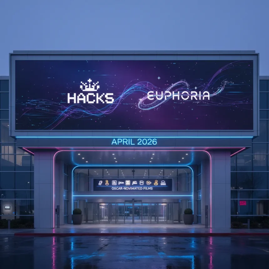 HBO Max April 2026: Hacks finale and Euphoria return dominate — AI-generated illustration