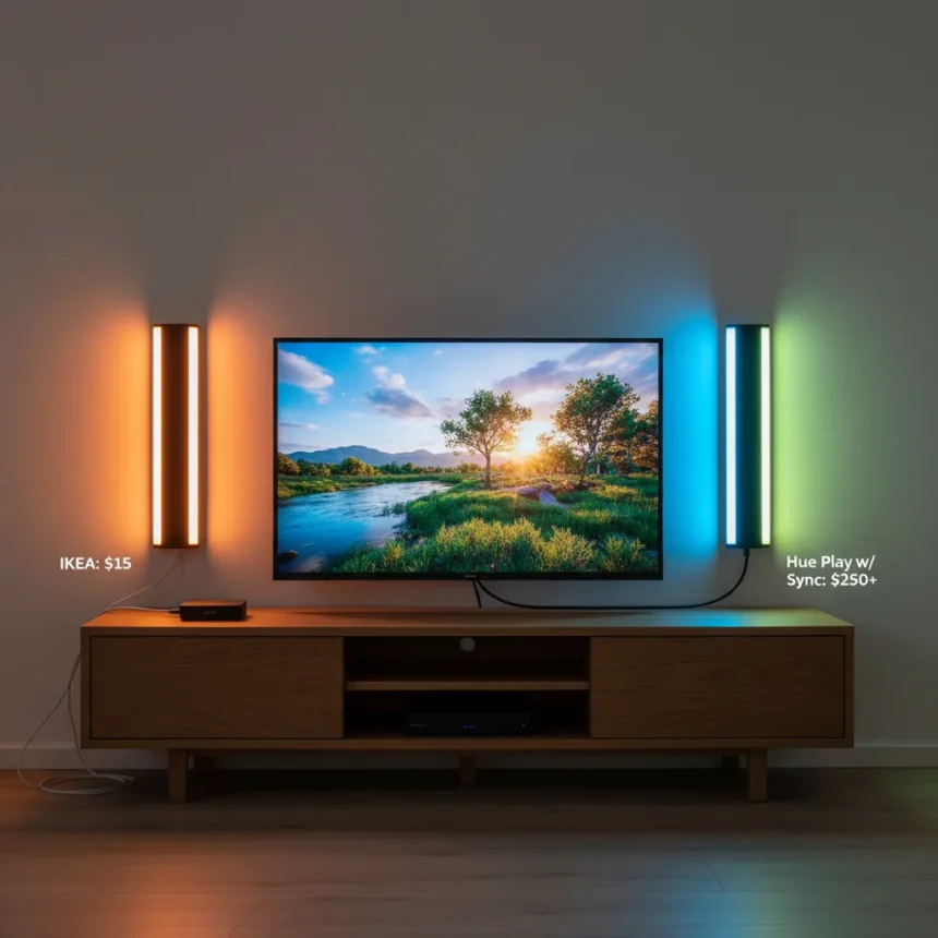 IKEA's budget Hue Play lookalike misses the immersion feature that matters — AI-generated illustration