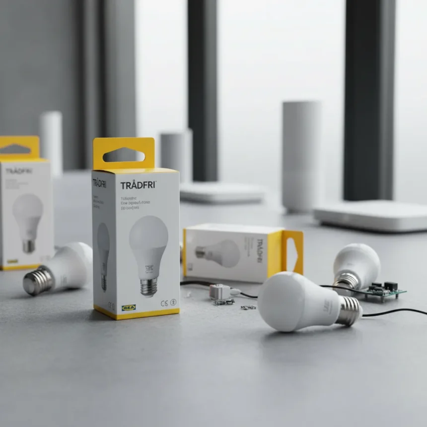 IKEA's TRÅDFRI smart bulbs are being quietly discontinued — AI-generated illustration