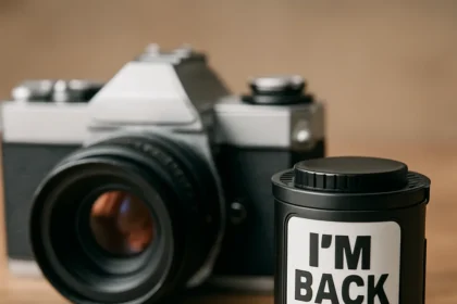 I'm Back's Digital Film Roll Converts 35mm Cameras Without Mods — AI-generated illustration