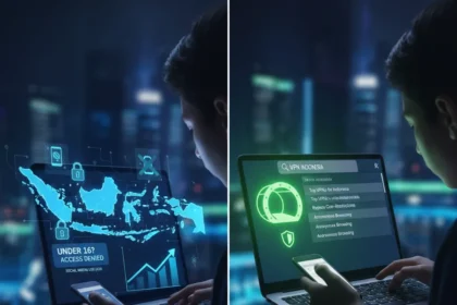 Indonesia's under-16 social media ban sparks VPN search surge — AI-generated illustration