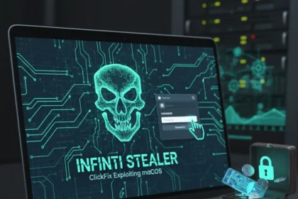 Infiniti Stealer macOS malware uses ClickFix to steal credentials — AI-generated illustration