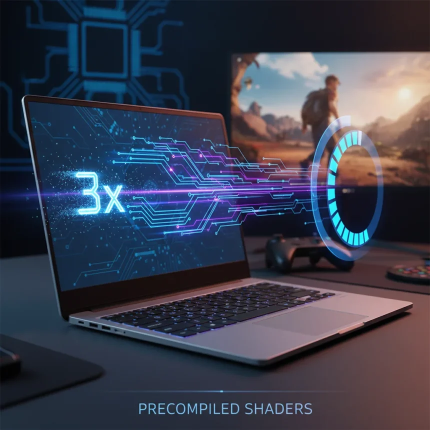 Intel Precompiled Shaders Cuts Game Load Times by 3x — AI-generated illustration