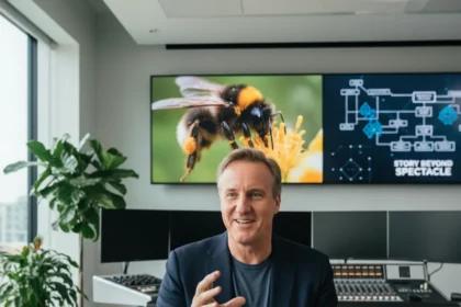 James Cameron reveals streaming genius in bee doc choice — AI-generated illustration