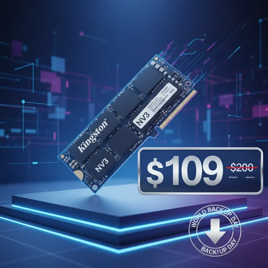 Kingston NV3 1TB NVMe SSD hits $109—a rare win against storage inflation — AI-generated illustration