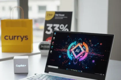 Lenovo Core Ultra 5 OLED laptop hits £599—33% off at Currys — AI-generated illustration