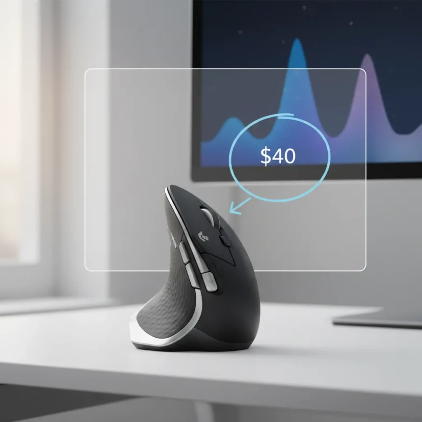 Logitech MX Vertical ergonomic mouse finally hits $40 discount — AI-generated illustration
