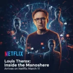 Louis Theroux: Inside the Manosphere hits Netflix March 11 — AI-generated illustration