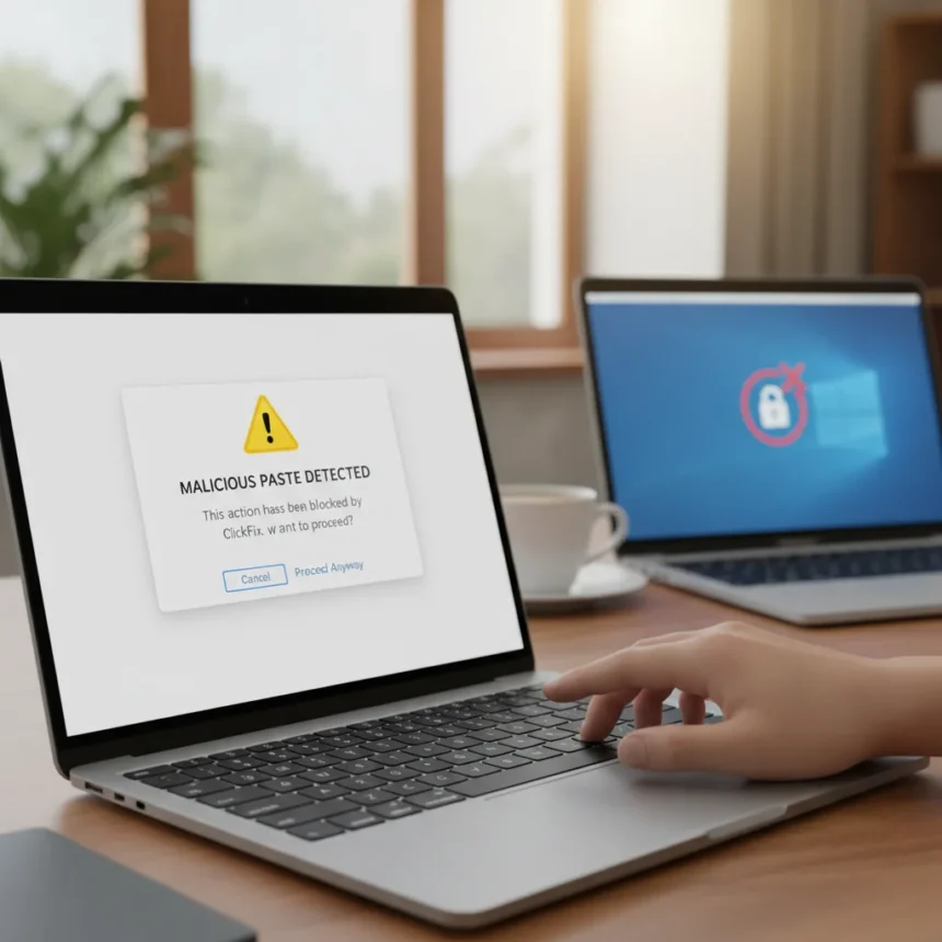 Apple's macOS ClickFix warning is a quiet win Windows needs — AI-generated illustration
