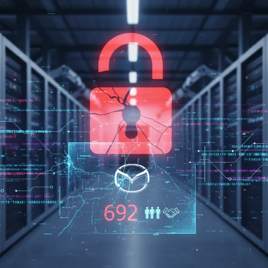 Mazda data breach exposes 692 employee and partner records — AI-generated illustration