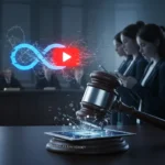 Meta and YouTube found negligent in landmark social media addiction trial — AI-generated illustration