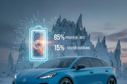 MG's SolidCore battery could finally fix EV winter range anxiety — AI-generated illustration