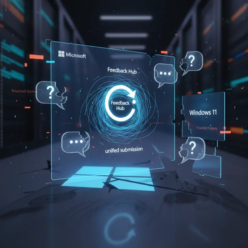 Microsoft's Feedback Hub overhaul won't fix Windows 11's trust problem — AI-generated illustration