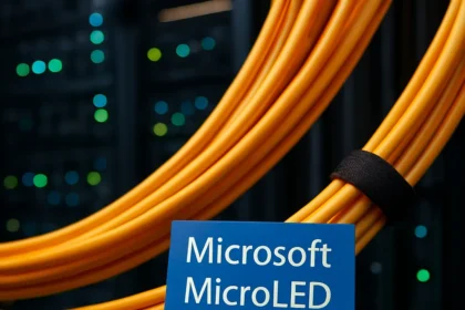Microsoft's MicroLED datacenter cables redefine AI infrastructure — AI-generated illustration