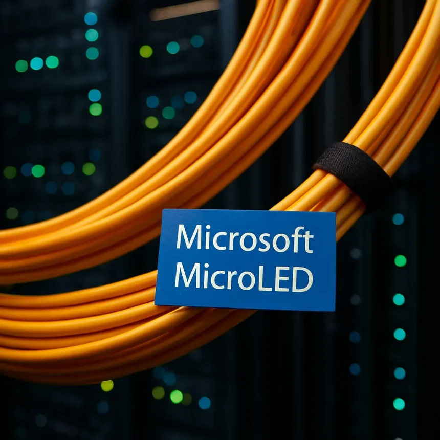 Microsoft's MicroLED datacenter cables redefine AI infrastructure — AI-generated illustration