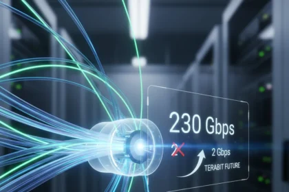 NBN's full-fibre network hits 230Gbps in landmark speed trial — AI-generated illustration
