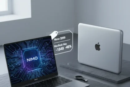 Nimo 15.6" Laptop Undercuts MacBook Neo With 32GB RAM at Half Price — AI-generated illustration