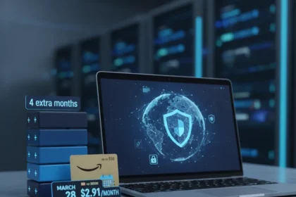 NordVPN Deal 2026: 4 Extra Months Plus a Free Amazon Gift Card — AI-generated illustration