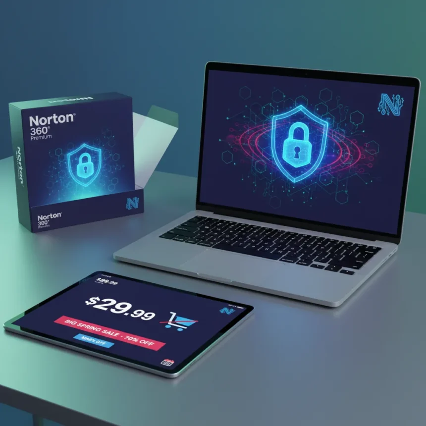 Norton 360 Premium drops to under $30 in Amazon Big Spring Sale — AI-generated illustration