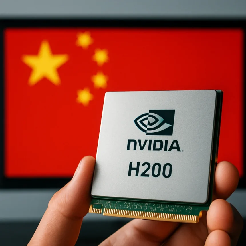 Nvidia H200 sales to China remain blocked despite US license approval — AI-generated illustration