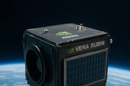 Nvidia Vera Rubin Space Module: 25x H100 power for orbit — AI-generated illustration