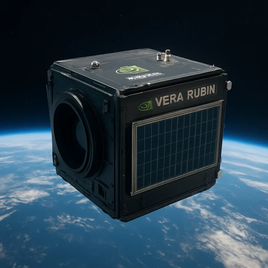 Nvidia Vera Rubin Space Module: 25x H100 power for orbit — AI-generated illustration