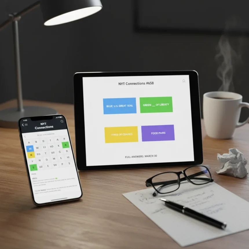 NYT Connections Game #658 Hints and Answers for March 30 — AI-generated illustration