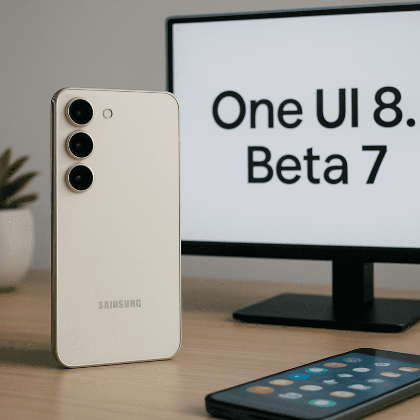 One UI 8.5 Beta 7 Signals Samsung Is Almost Ready to Ship — AI-generated illustration