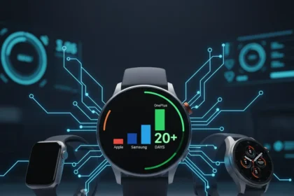 OnePlus Watch 3 battery life crushes Apple and Samsung rivals — AI-generated illustration