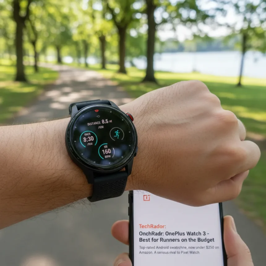 OnePlus Watch 3 Is the Best Android Watch for Runners on a Budget — AI-generated illustration