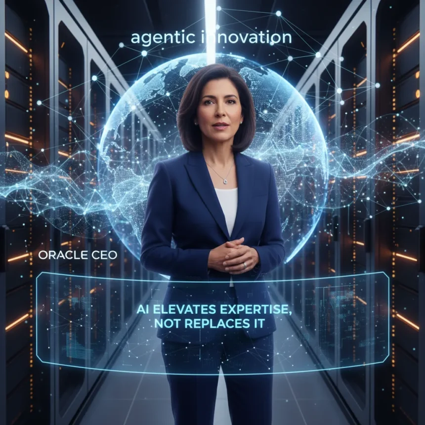 Oracle CEO: AI Elevates Expertise, Not Replaces It — AI-generated illustration