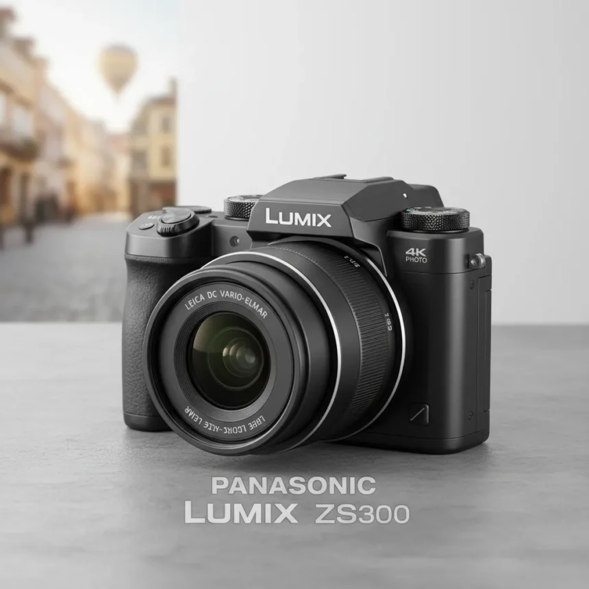 Panasonic Lumix ZS300 travel zoom camera returns after 8 years — AI-generated illustration
