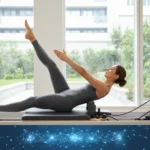 Pilates Hundred exercise builds core endurance without crunches — AI-generated illustration