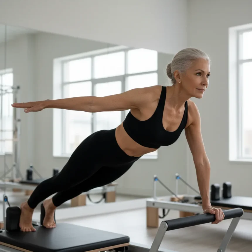 72-Year-Old Pilates Instructor Shares Strength Secrets — AI-generated illustration