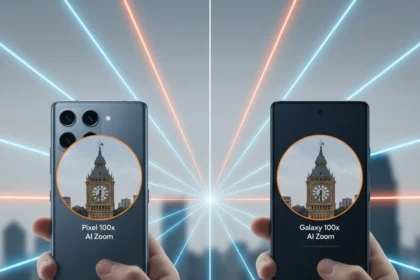 Pixel 10 Pro XL wins the 100x zoom battle against Galaxy S26 Ultra — AI-generated illustration