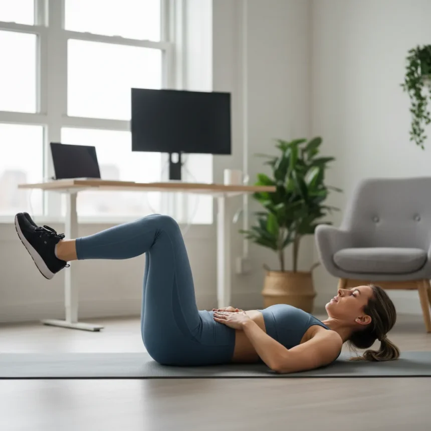 Psoas march exercise targets deep hip flexors and core strength