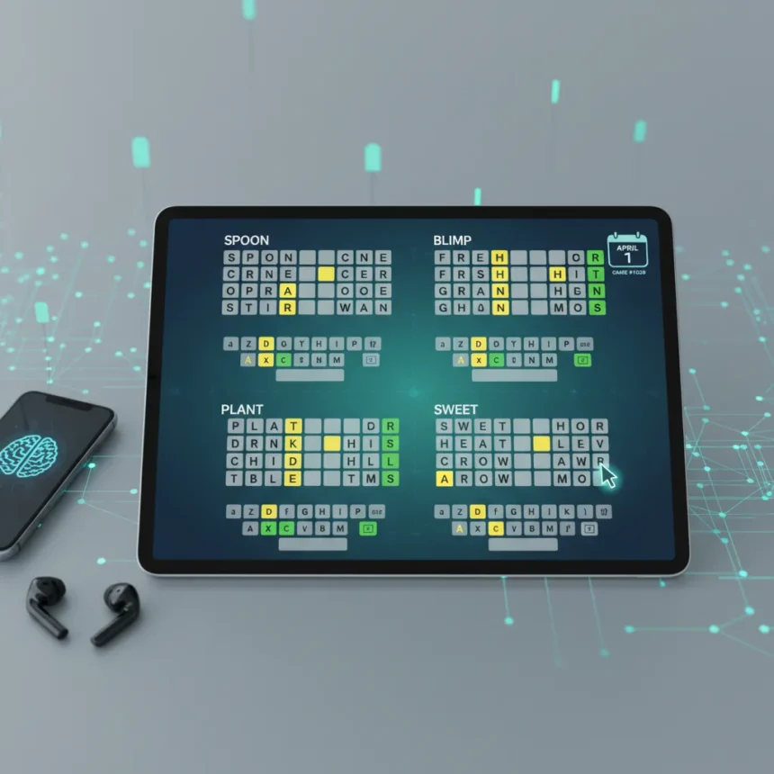 Quordle April 1 Answers: Game #1528 Hints and Solutions — AI-generated illustration