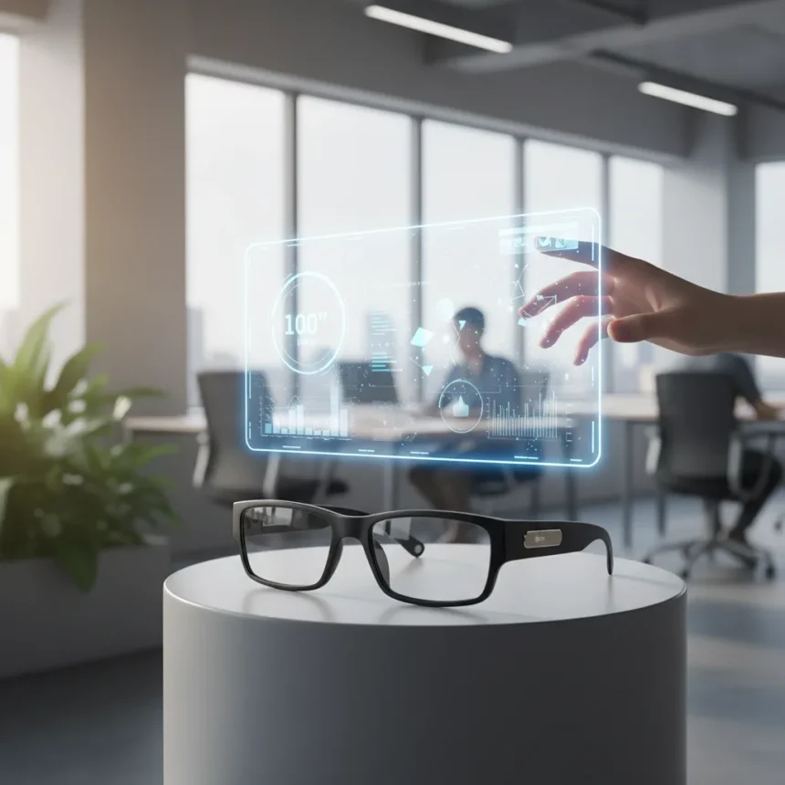 Rayneo Air 4 Pro AR glasses deliver the 100-inch promise — AI-generated illustration