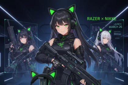 Razer Nikke collaboration brings cat-eared headsets to anime waifu — AI-generated illustration