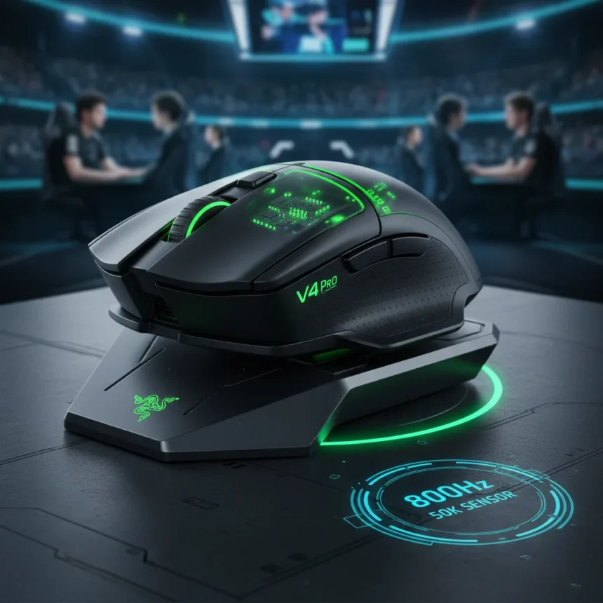 Razer Viper V4 Pro redefines wireless esports mice with 8000Hz polling — AI-generated illustration