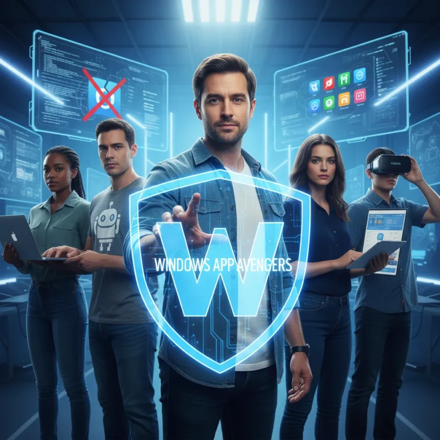 Rudy Huyn Assembles Windows App Avengers to Fix Windows 11 — AI-generated illustration