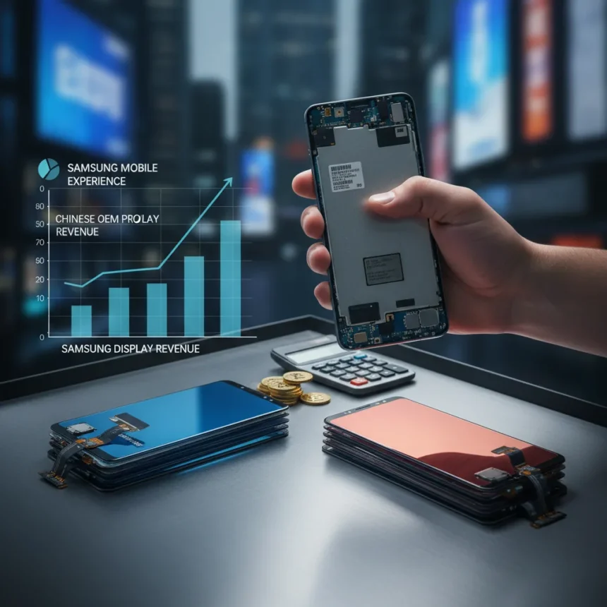 Samsung phones ditch Samsung OLED for cheaper alternatives — AI-generated illustration