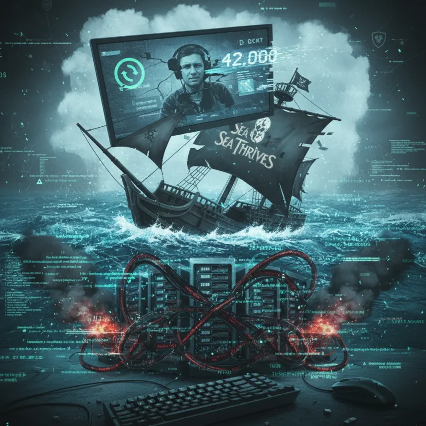 Sea of Thieves DDoS crisis crushes streamer comeback bid — AI-generated illustration