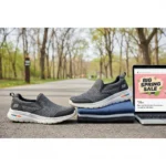 Skechers slip-on max cushioning shoes tested for 100 miles — AI-generated illustration