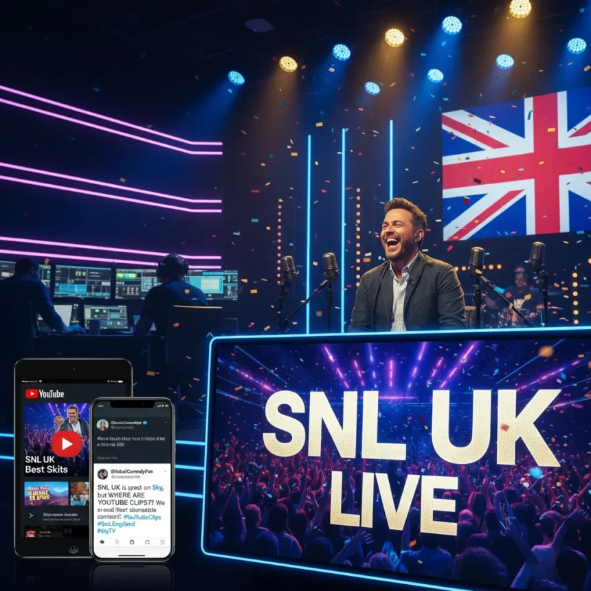 SNL UK launches strong but audiences demand YouTube clips — AI-generated illustration