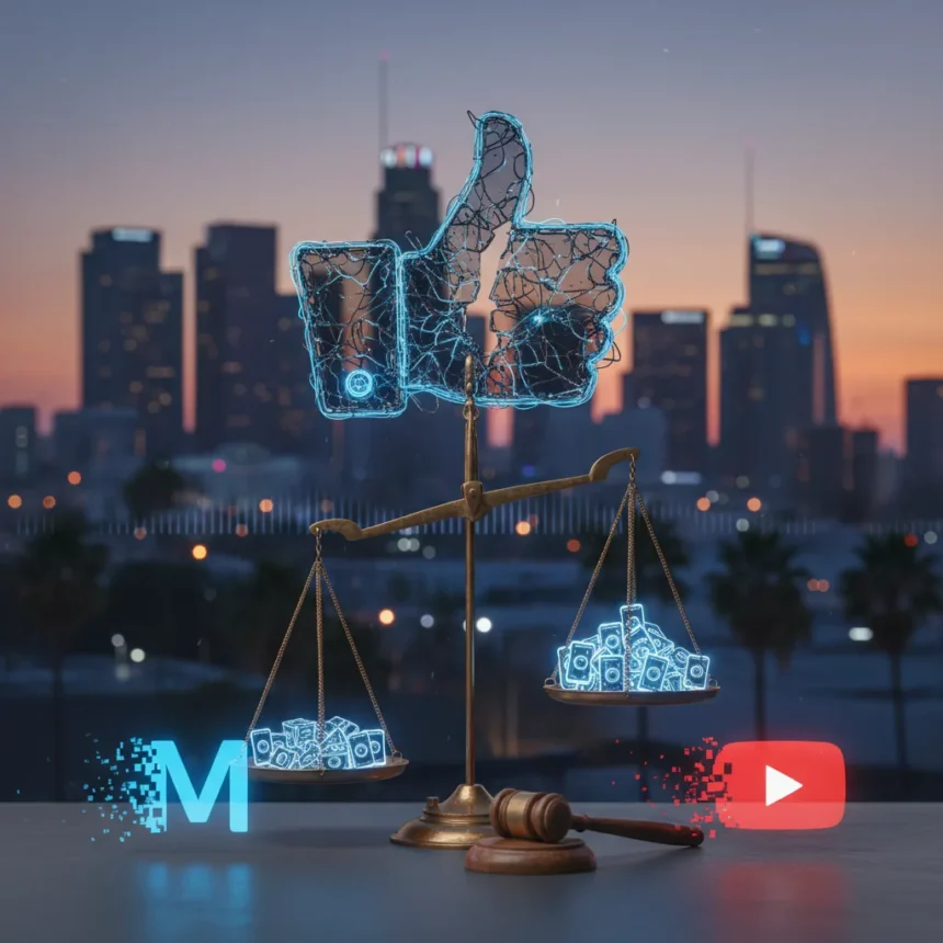 Social media addiction liability just became real law — AI-generated illustration