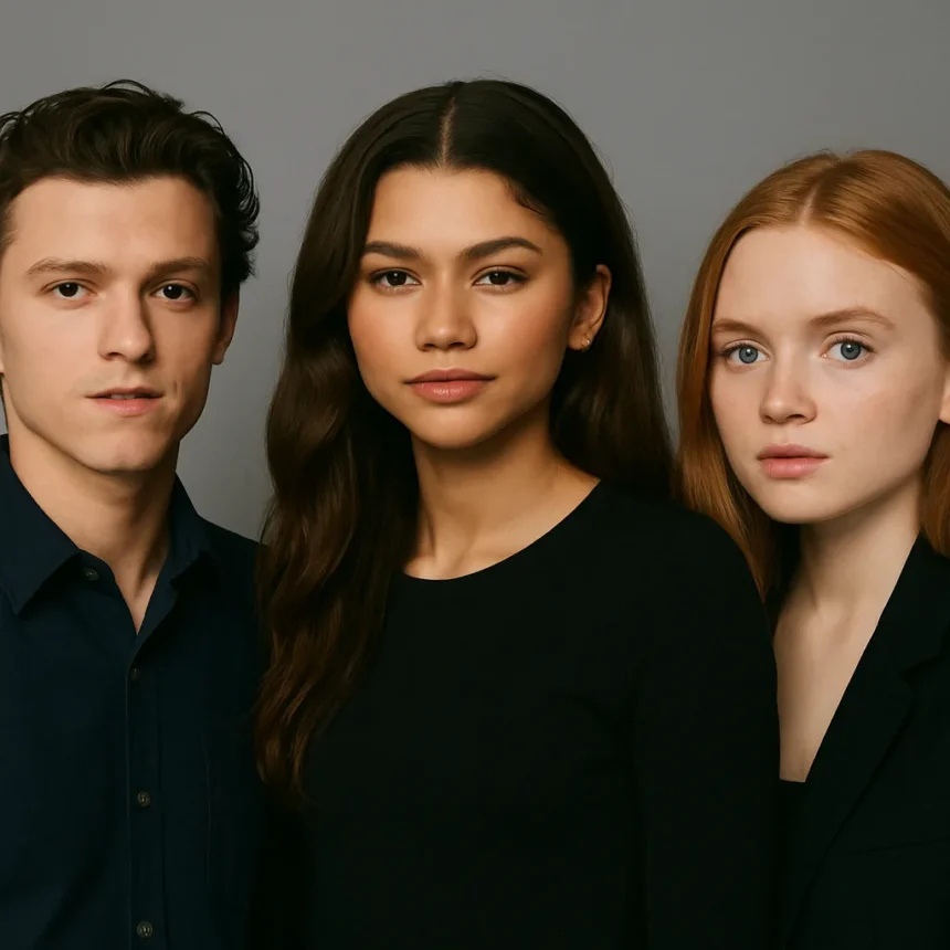 Spider-Man: Brand New Day cast guide — Holland, Zendaya, Sink — AI-generated illustration