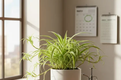 Spider plant care in March: seasonal growth tips — AI-generated illustration