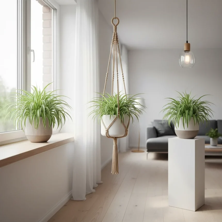 Spider plant placement mistakes killing your growth — AI-generated illustration